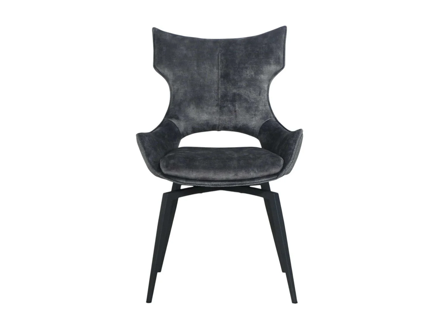 Chaise pivotante gris anthracite bi-matière, dossier en T (lot de 2) LOMBARDIE