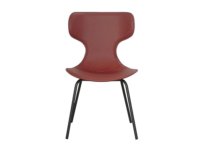 Chaise terracotta avec dossier en T, revêtement nettoyable (lot de 2) LOMBARDIE