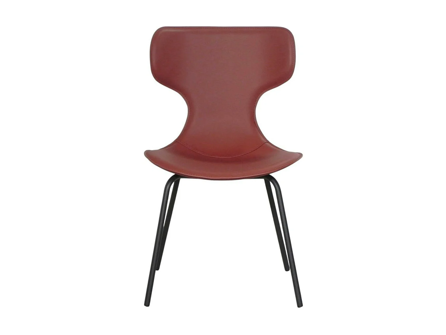 Chaise terracotta avec dossier en T, revêtement nettoyable (lot de 2) LOMBARDIE