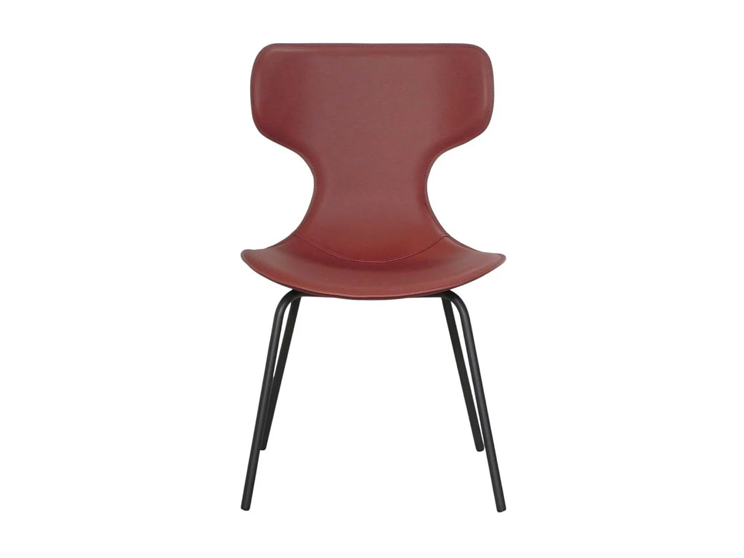 Chaise terracotta avec dossier en T, revêtement nettoyable (lot de 2) LOMBARDIE