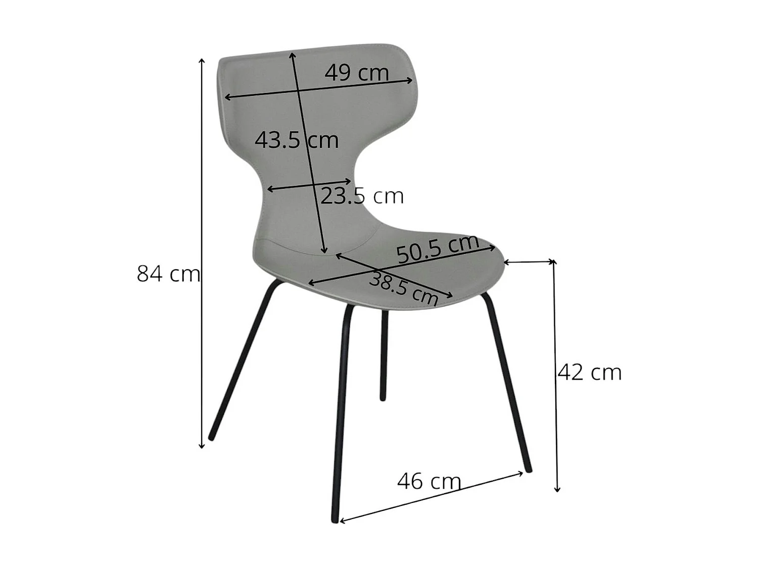 Chaise terracotta avec dossier en T, revêtement nettoyable (lot de 2) LOMBARDIE