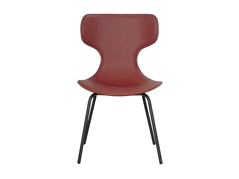 Chaise terracotta avec dossier en T, revêtement nettoyable (lot de 2) LOMBARDIE