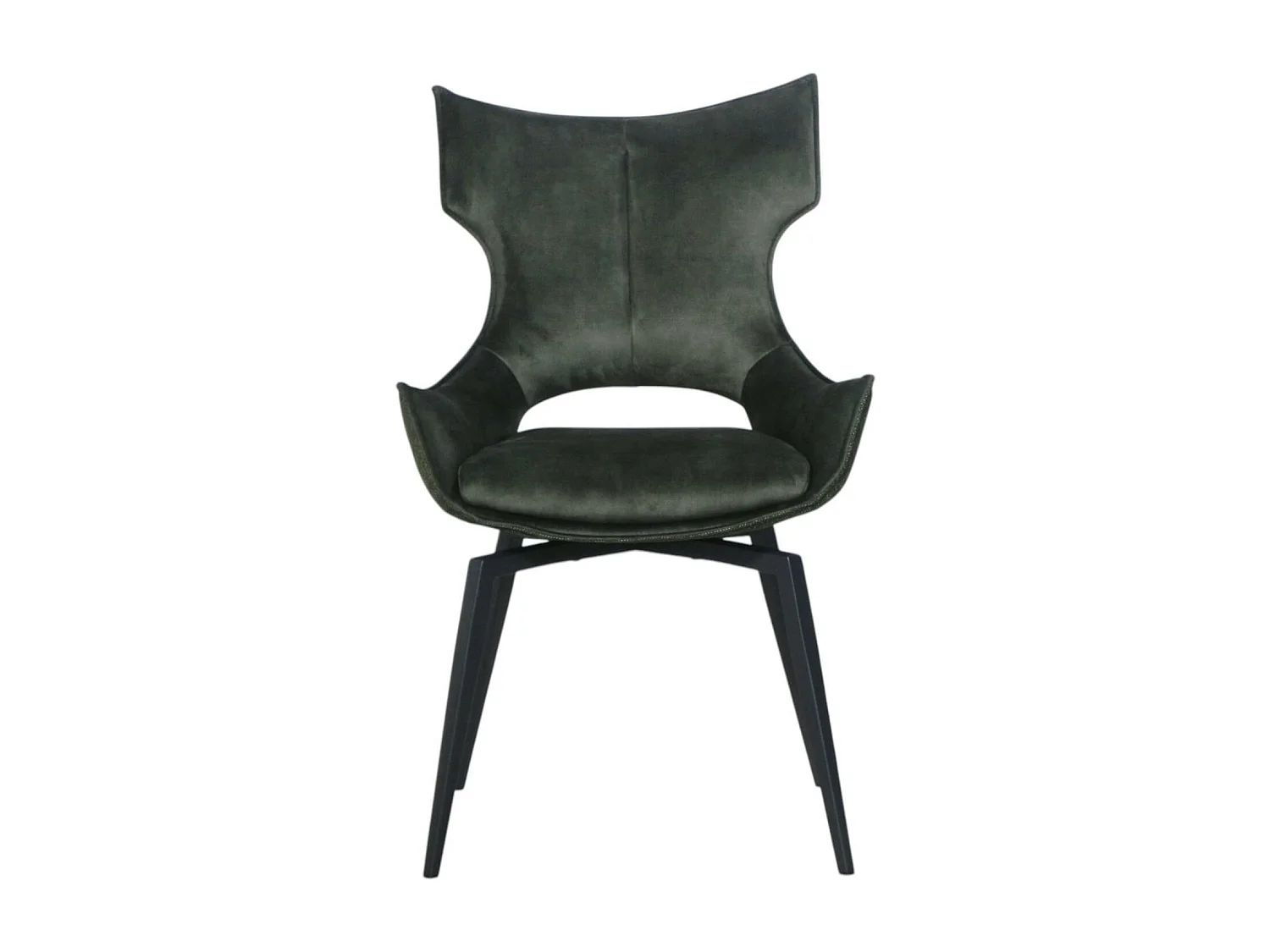 Chaise pivotante verte bi-matière, dossier en T (lot de 2) LOMBARDIE