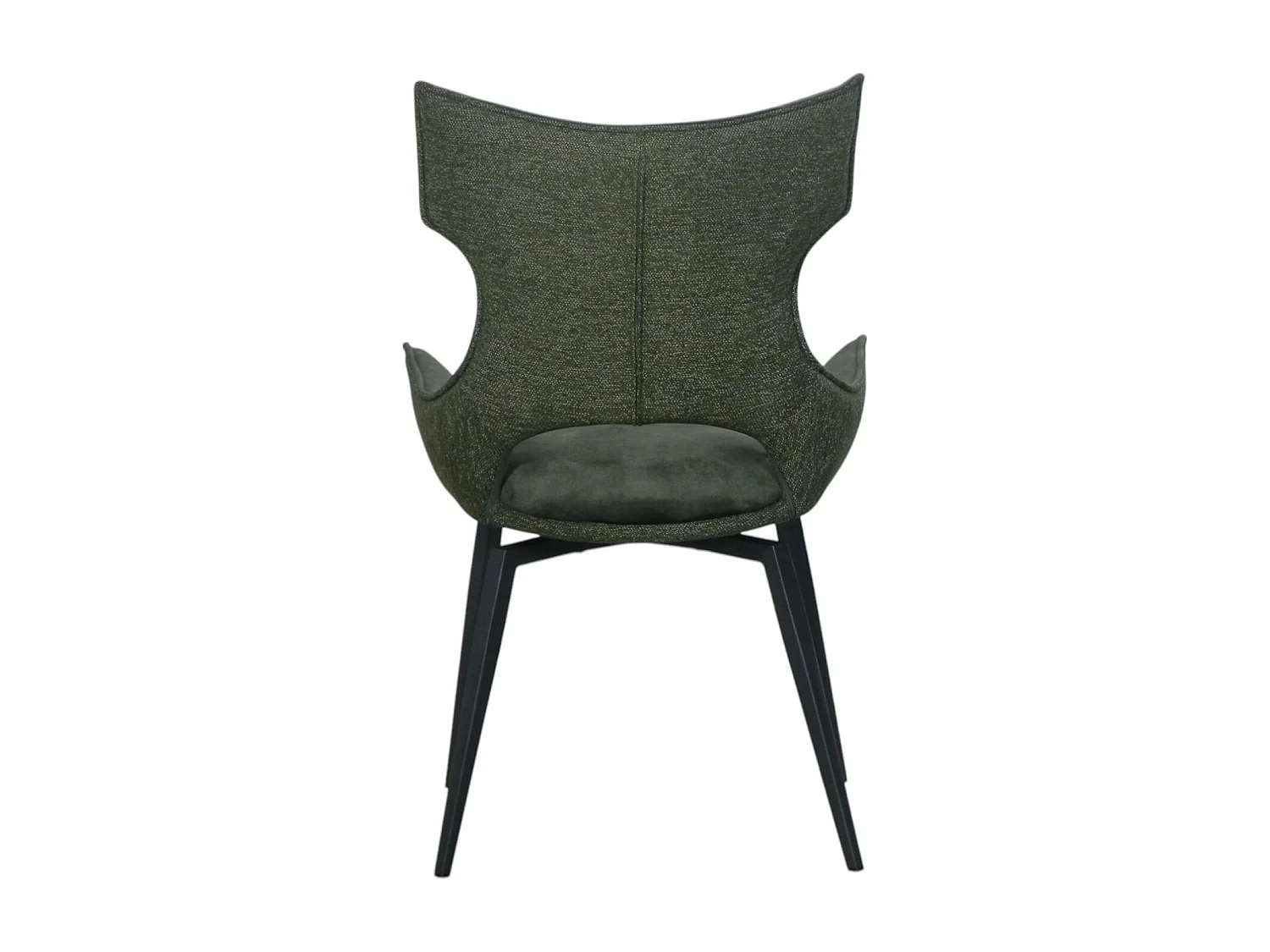 Chaise pivotante verte bi-matière, dossier en T (lot de 2) LOMBARDIE