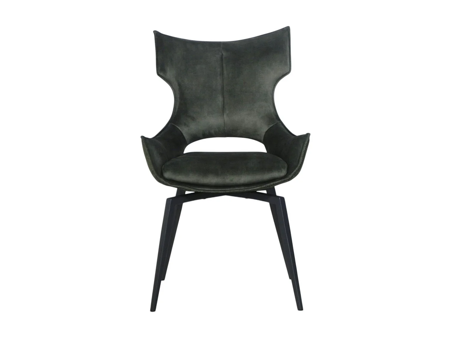 Chaise pivotante verte bi-matière, dossier en T (lot de 2) LOMBARDIE