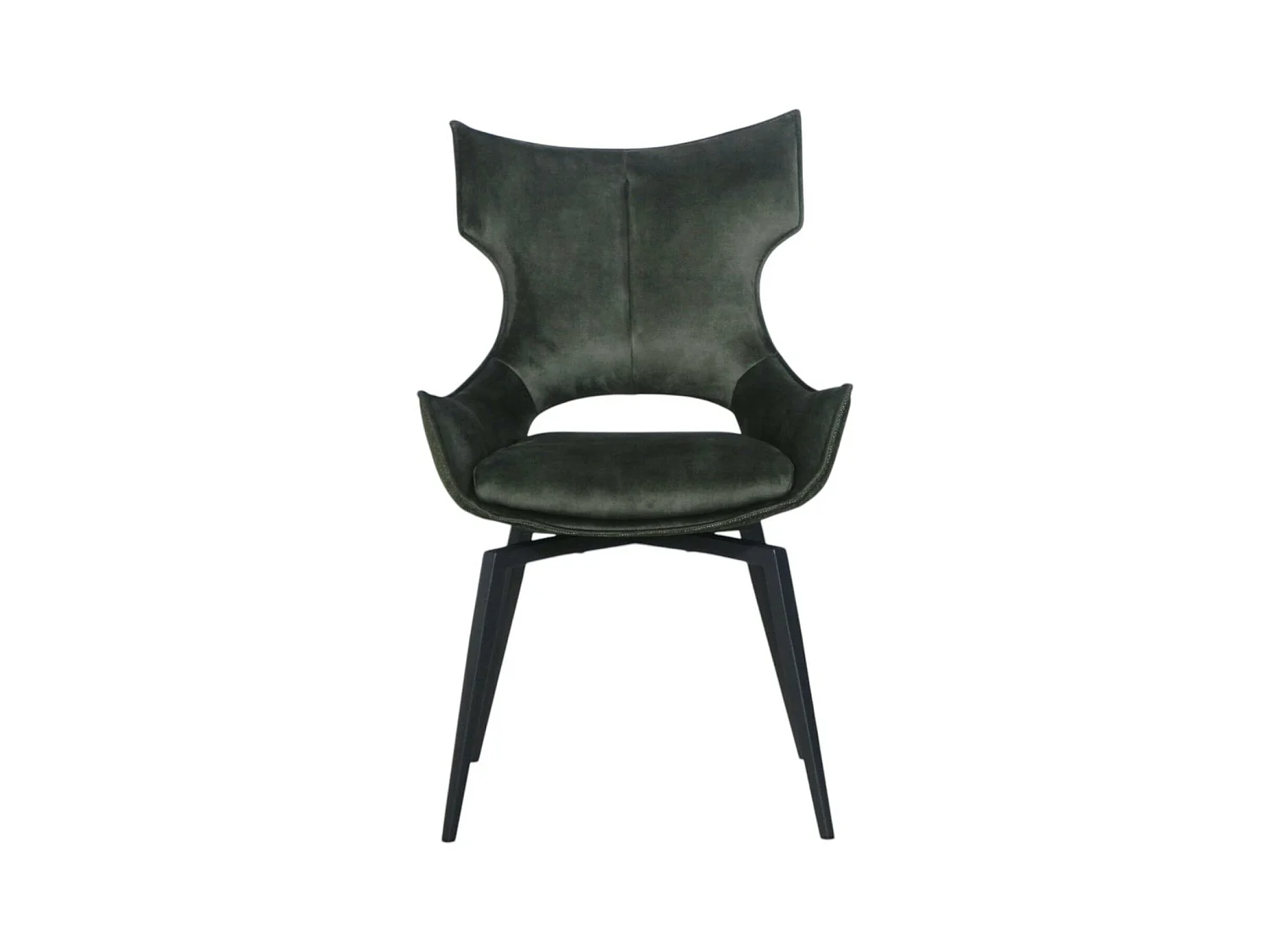 Chaise pivotante verte bi-matière, dossier en T (lot de 2) LOMBARDIE