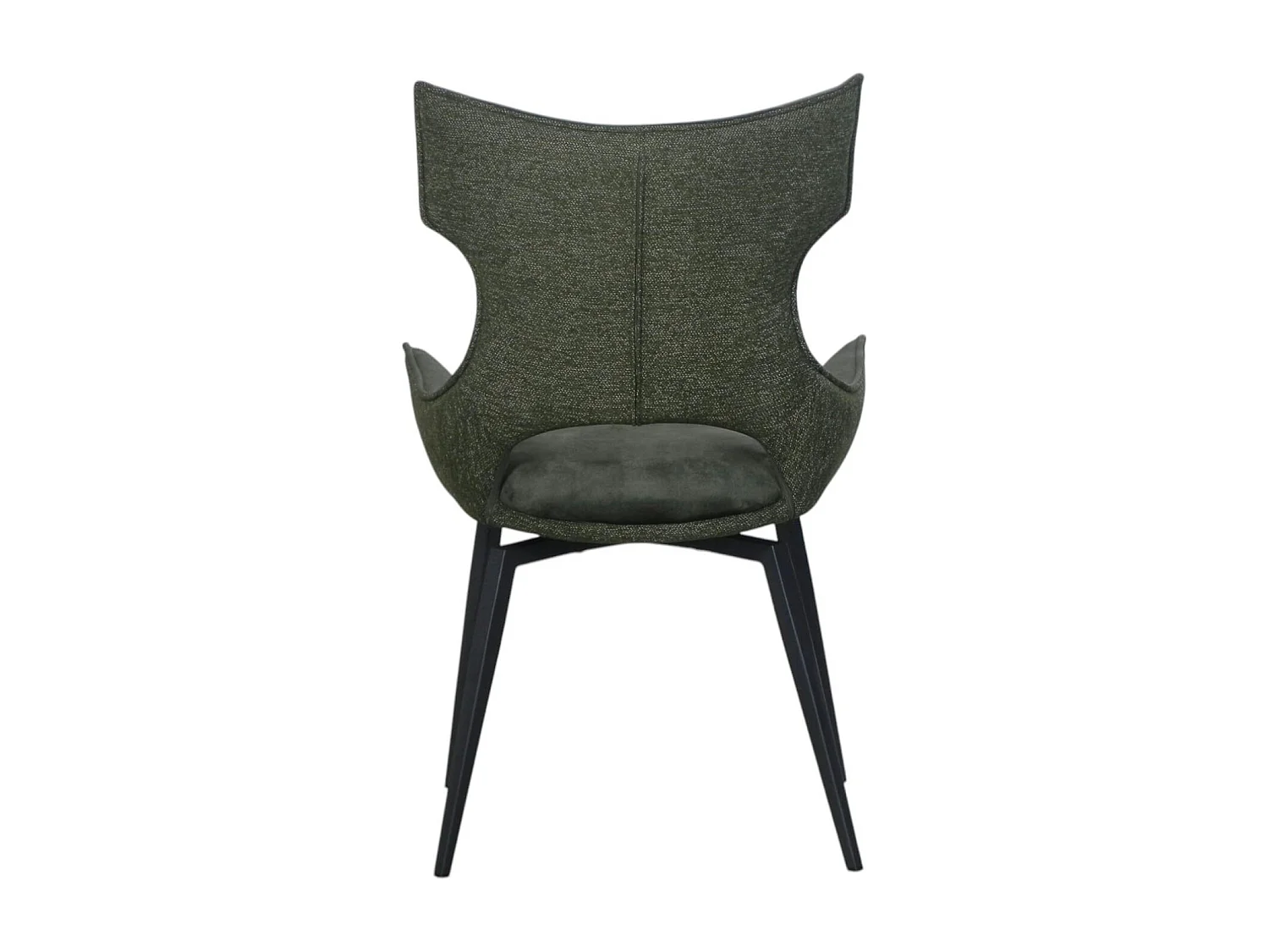 Chaise pivotante verte bi-matière, dossier en T (lot de 2) LOMBARDIE