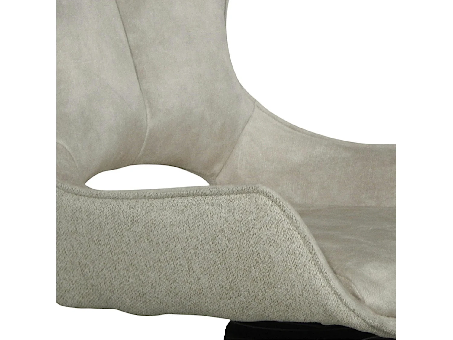 Chaise pivotante beige bi-matière, dossier en T (lot de 2) LOMBARDIE