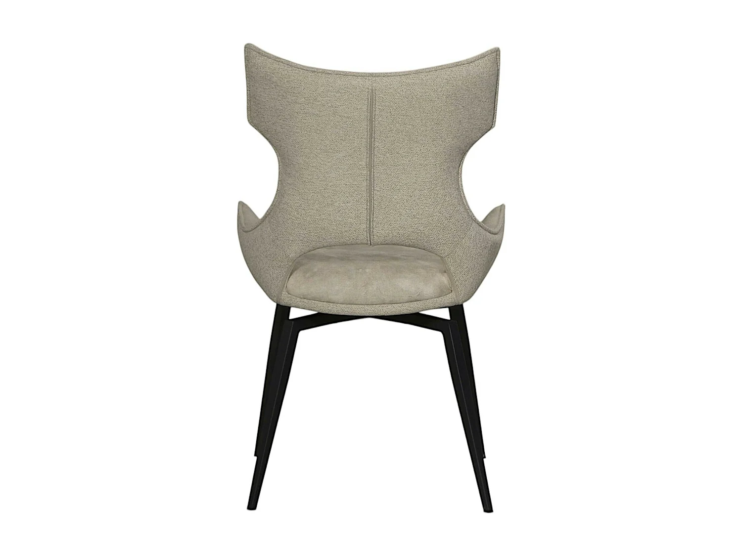 Chaise pivotante beige bi-matière, dossier en T (lot de 2) LOMBARDIE