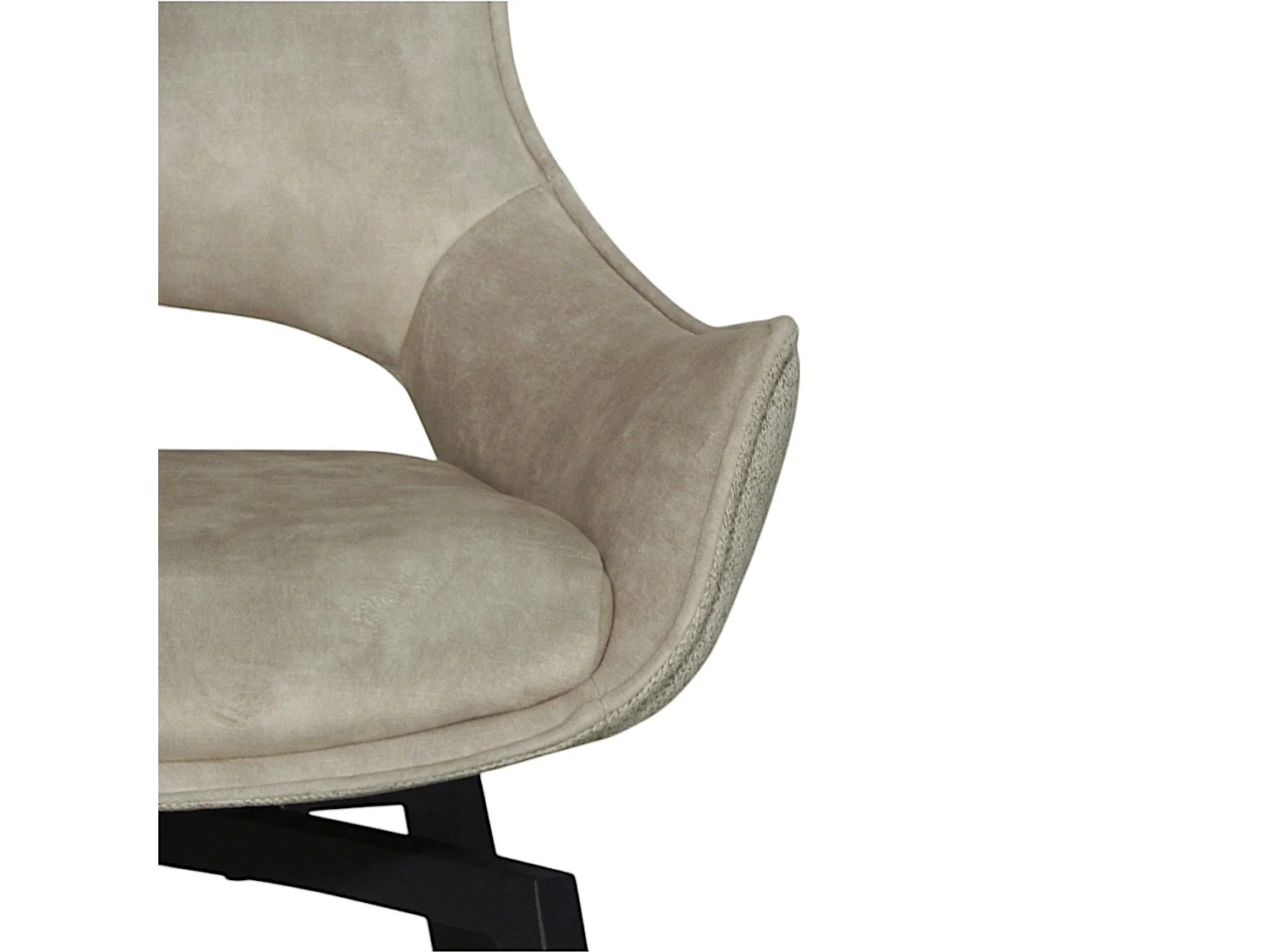 Chaise pivotante beige bi-matière, dossier en T (lot de 2) LOMBARDIE