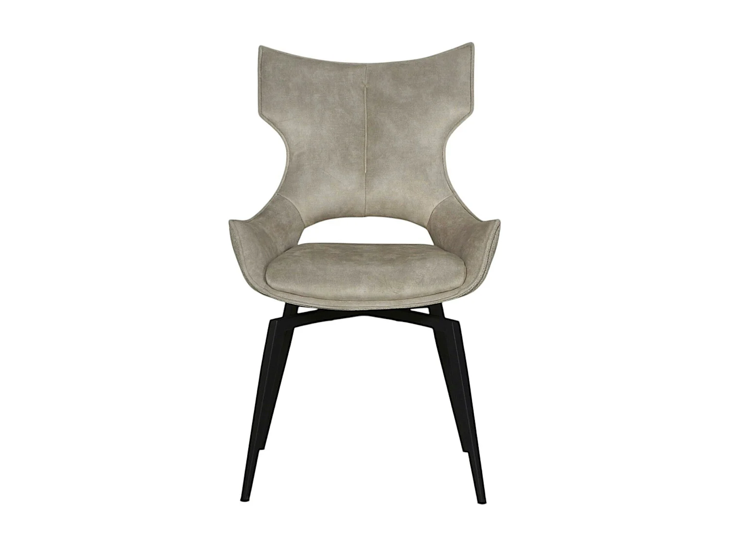 Chaise pivotante beige bi-matière, dossier en T (lot de 2) LOMBARDIE