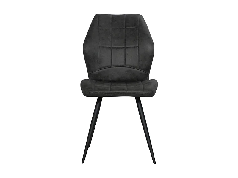 Chaise anthracite motif damier (lot de 2) LOMBARDIE