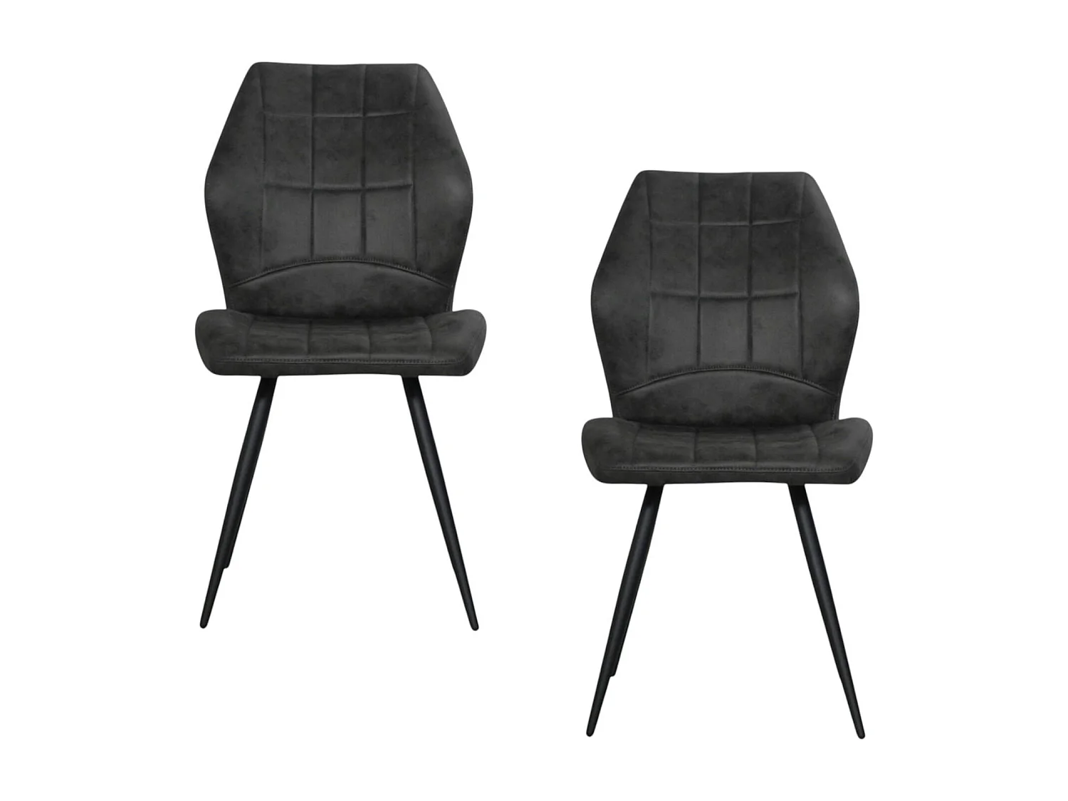 Chaise anthracite motif damier (lot de 2) LOMBARDIE