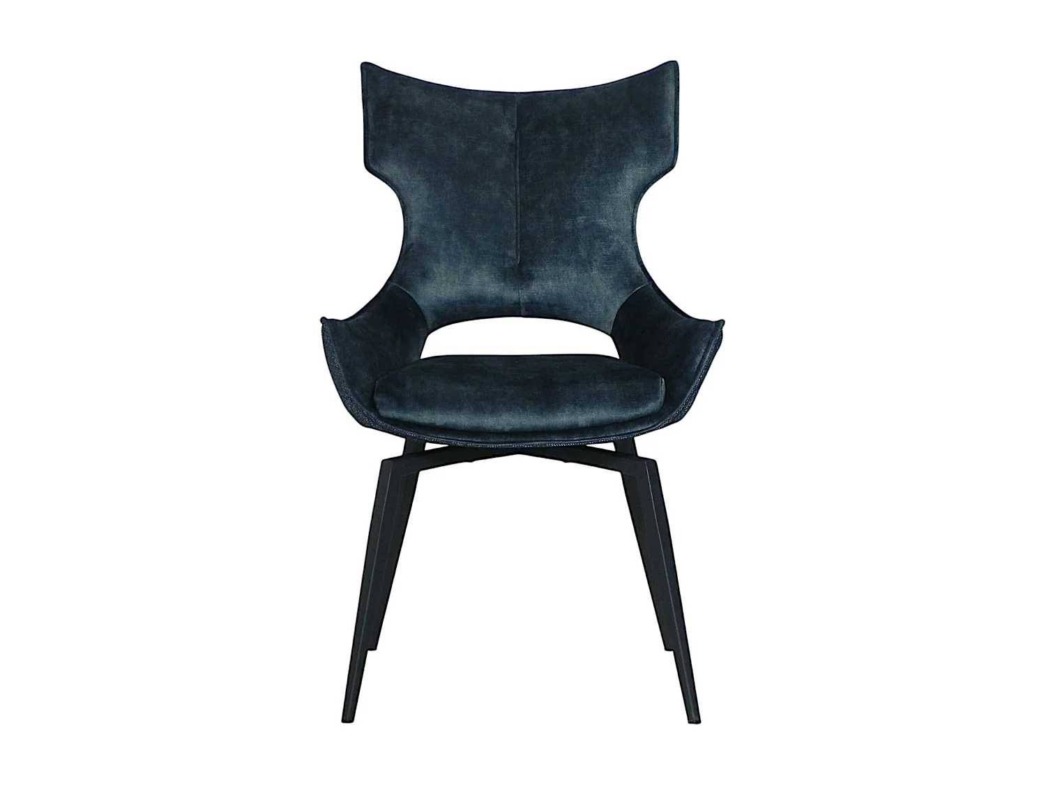 Chaise pivotante bleue bi-matière, dossier en T (lot de 2) LOMBARDIE