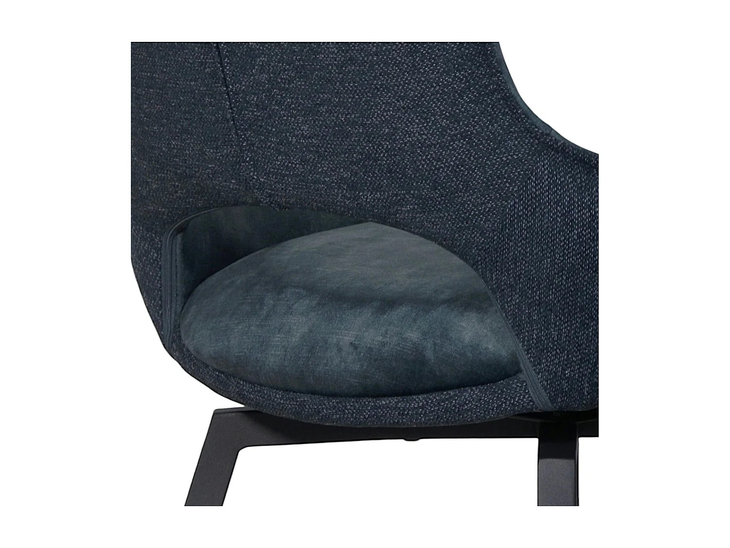 Chaise pivotante bleue bi-matière, dossier en T (lot de 2) LOMBARDIE