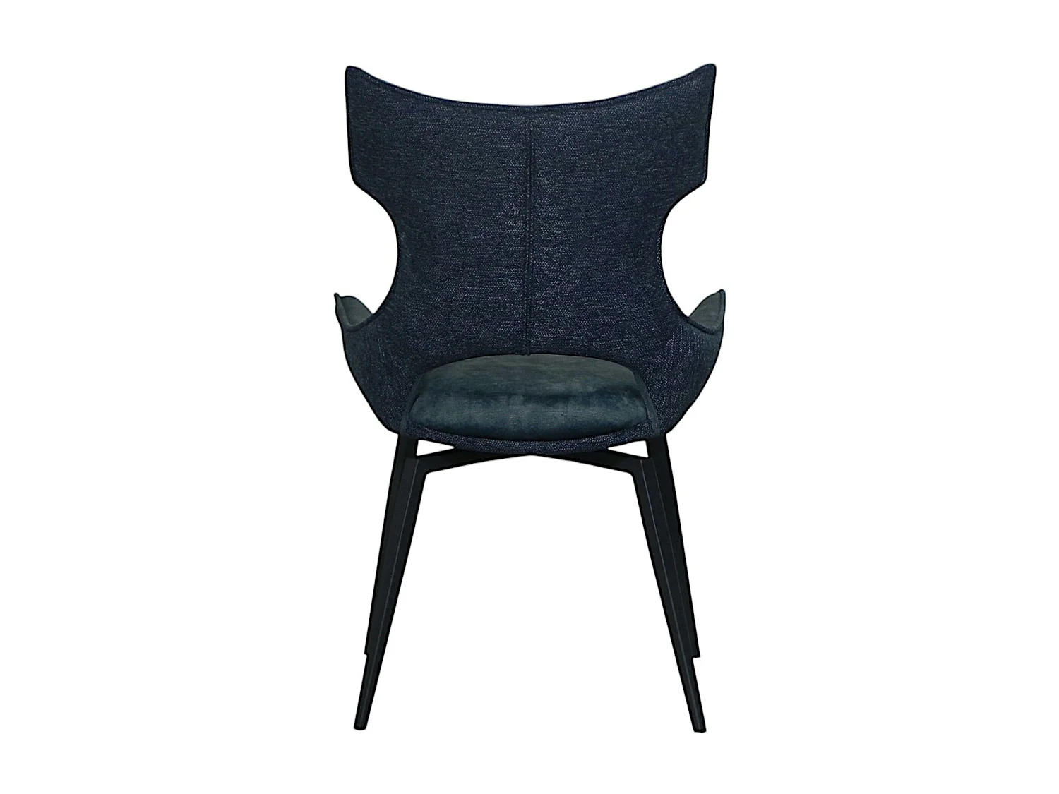 Chaise pivotante bleue bi-matière, dossier en T (lot de 2) LOMBARDIE