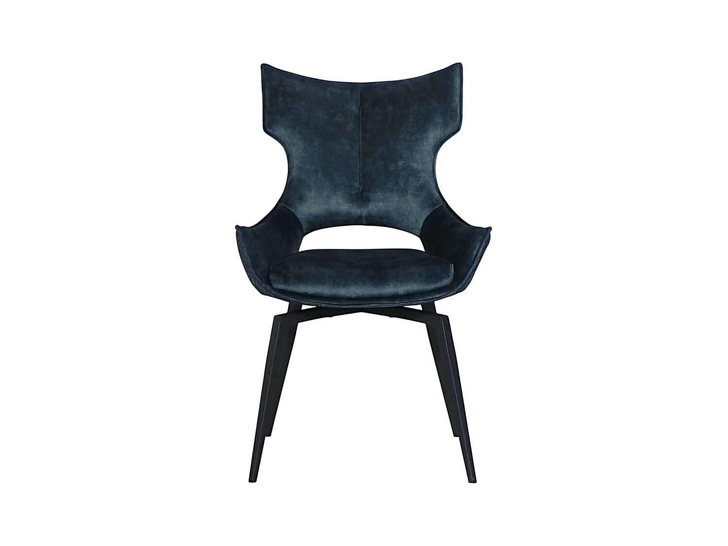 Chaise pivotante bleue bi-matière, dossier en T (lot de 2) LOMBARDIE