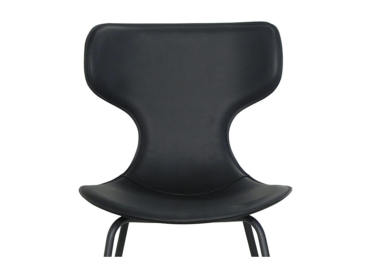 Chaise noire avec dossier en T, revêtement nettoyable (lot de 2) LOMBARDIE