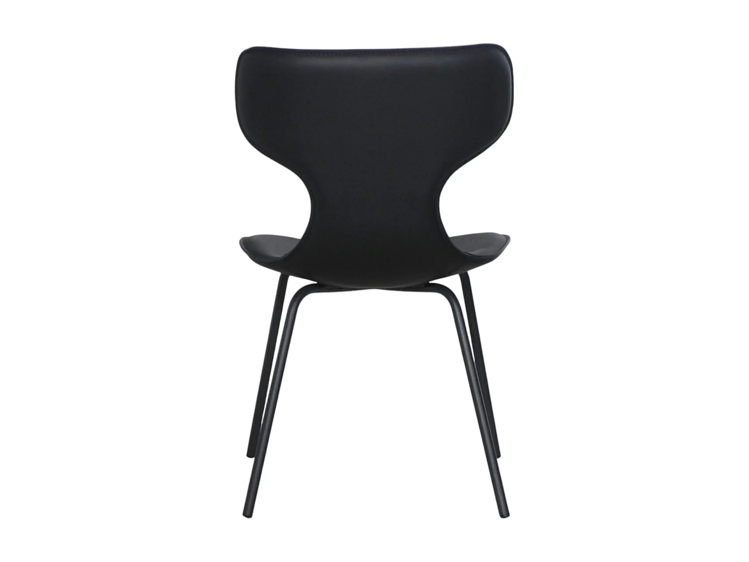 Chaise noire avec dossier en T, revêtement nettoyable (lot de 2) LOMBARDIE