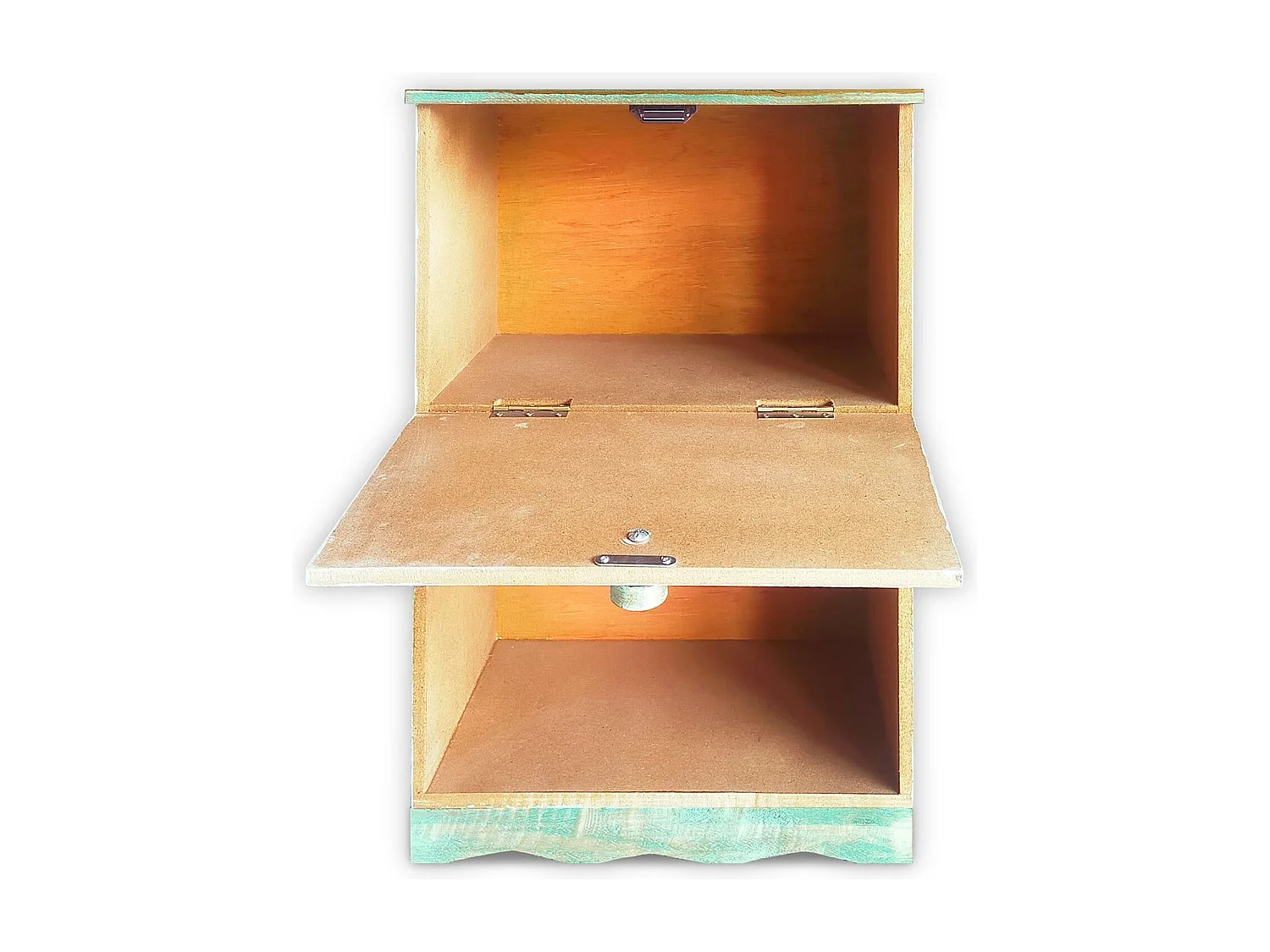 Table de chevet style oriental bois sculpté 1 porte Monbolyto Bois Vert