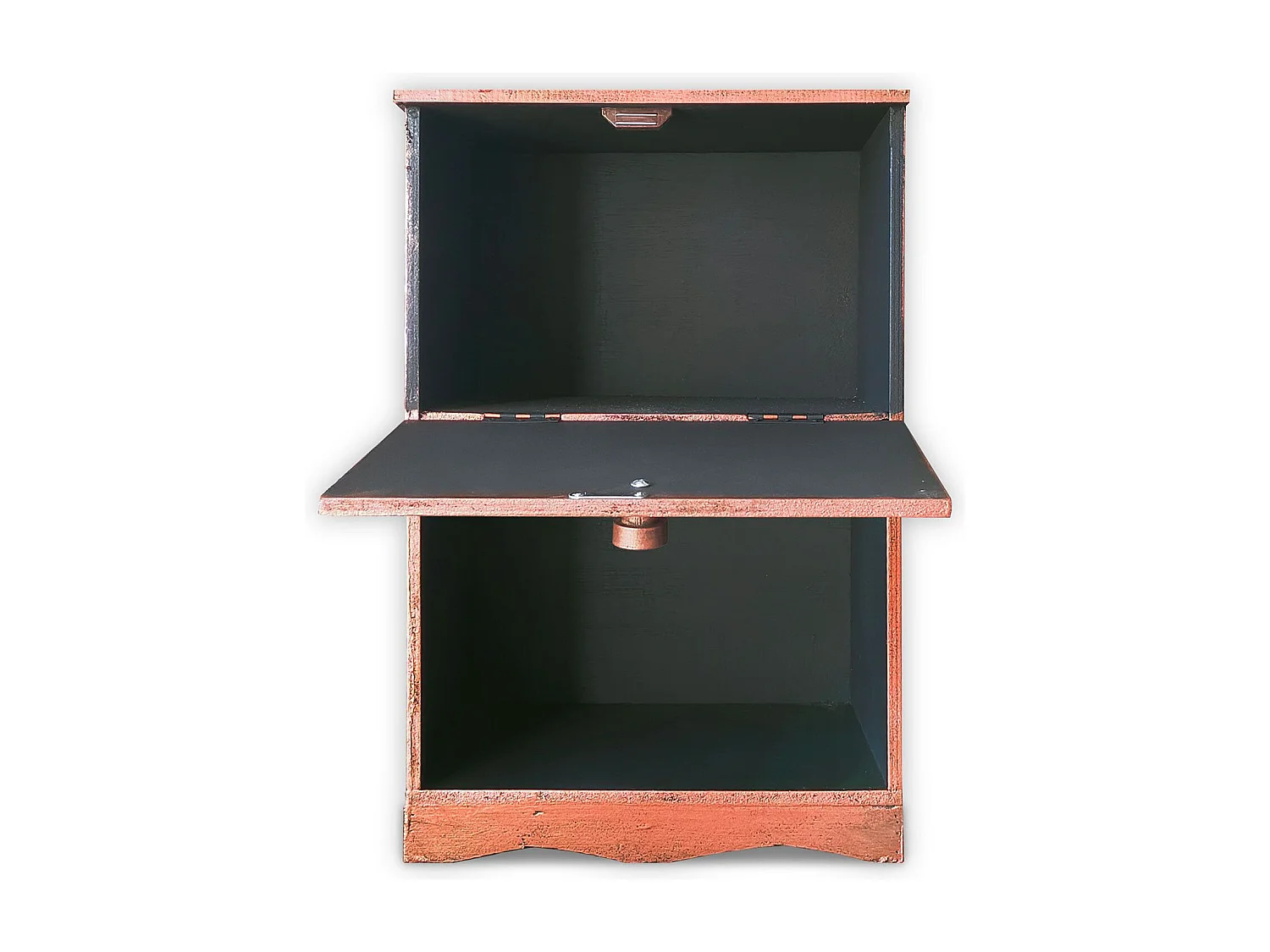 Table de chevet style oriental bois sculpté 1 porte Monbolyto Bois Cuivre