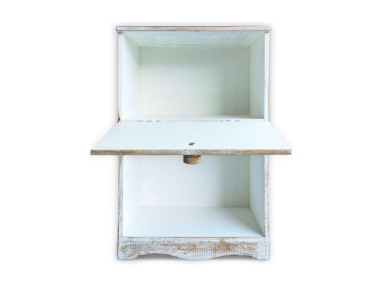 Table de chevet style oriental bois sculpté 1 porte Monbolyto Blanc patiné or