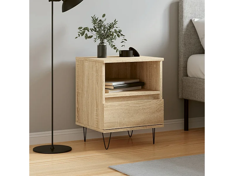 Table de chevet chêne sonoma 40x35x50 cm bois d’ingénierie