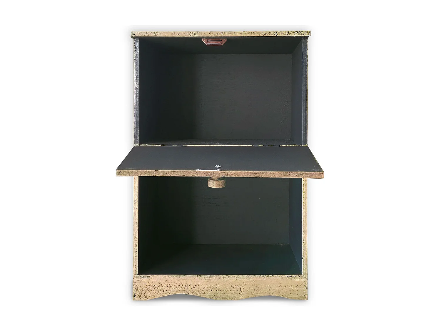 Table de chevet style oriental bois sculpté 1 porte Monbolyto Bois Bronze