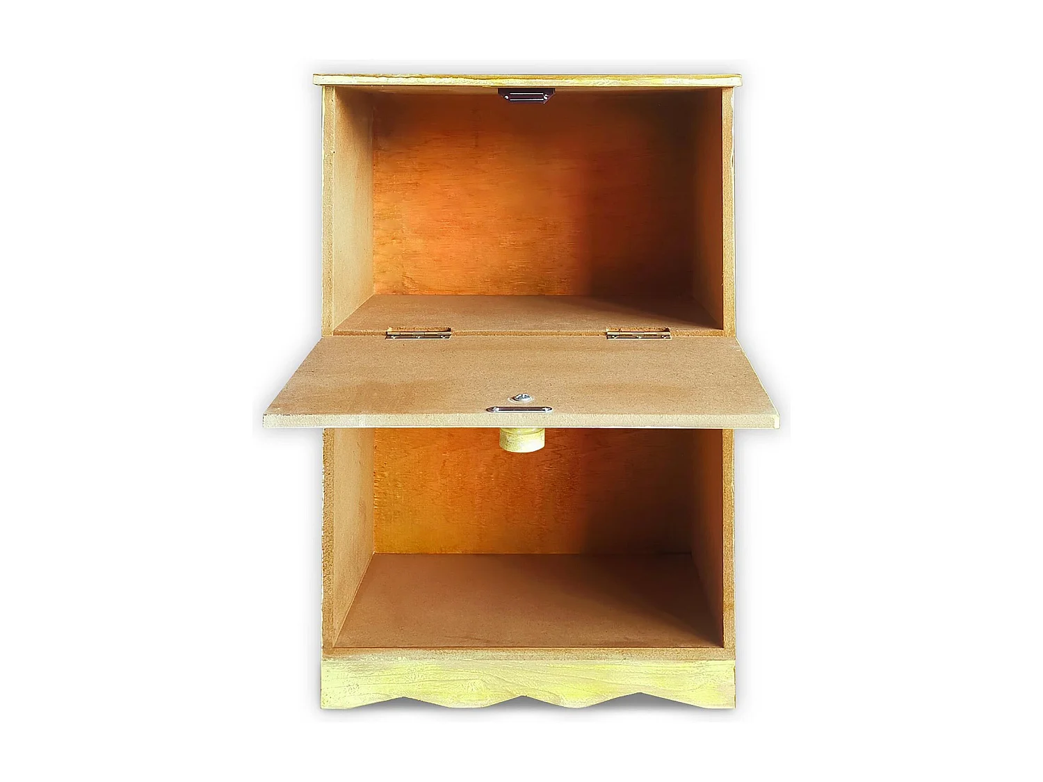 Table de chevet style oriental bois sculpté 1 porte Monbolyto Bois Jaune