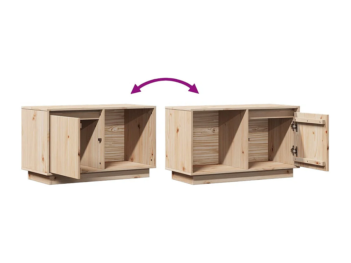 Meuble TV 74x35x44 cm Bois de pin massif