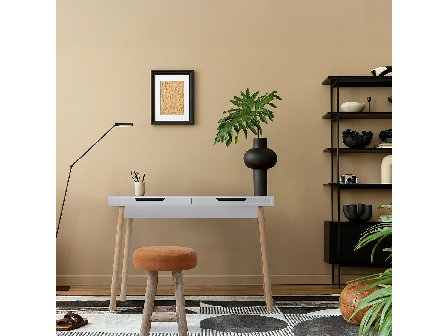 table de bureau - Bois - 110 cm - Blanc - Porto