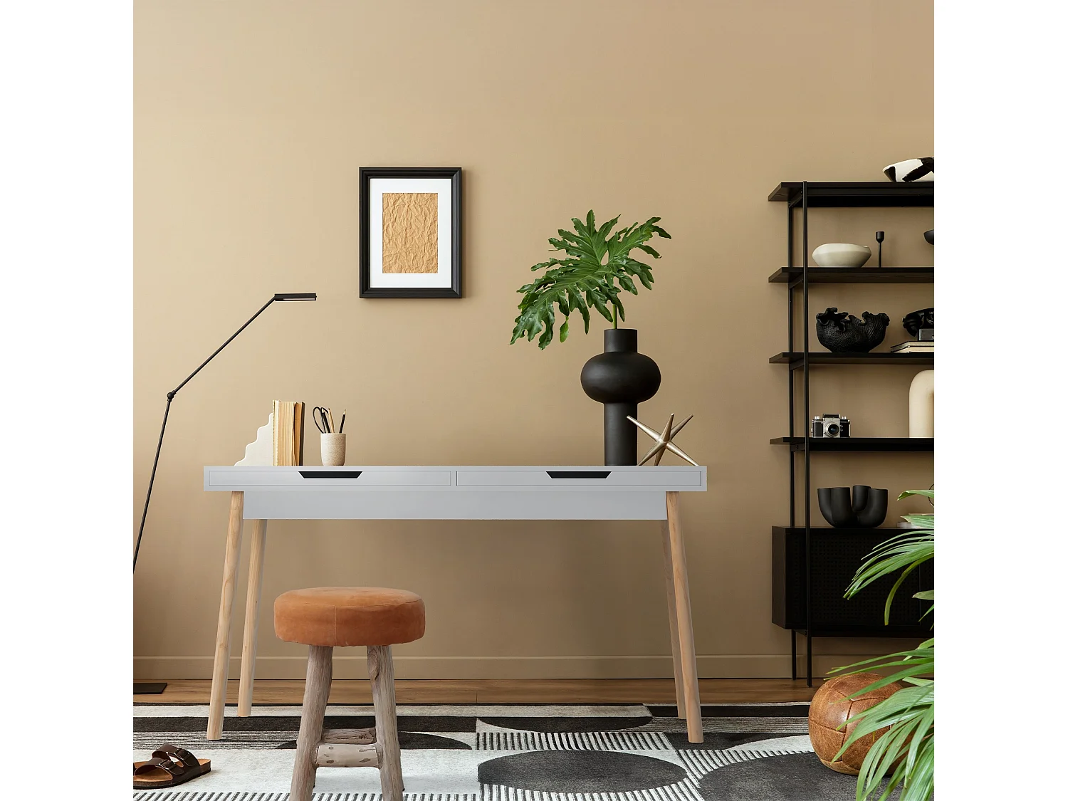 table de bureau - Bois - 140 cm - Blanc - Porto