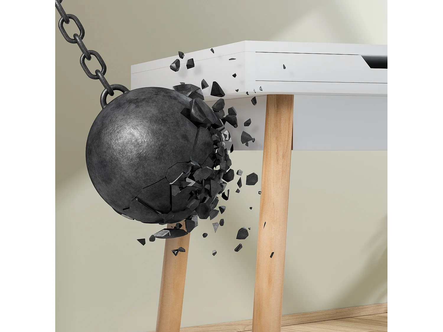 table de bureau - Bois - 140 cm - Blanc - Porto