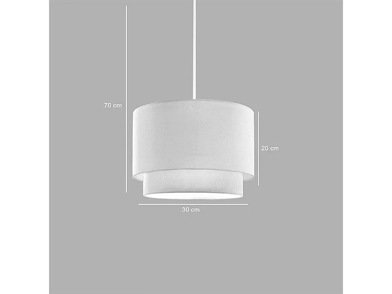 Suspension luminaire plafonnier abat jour blanc crème 30x20 cm