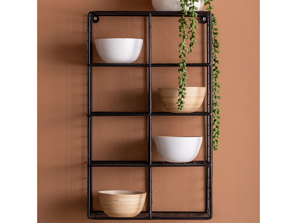 Reja - Étagère murale en métal L30cm - Noir