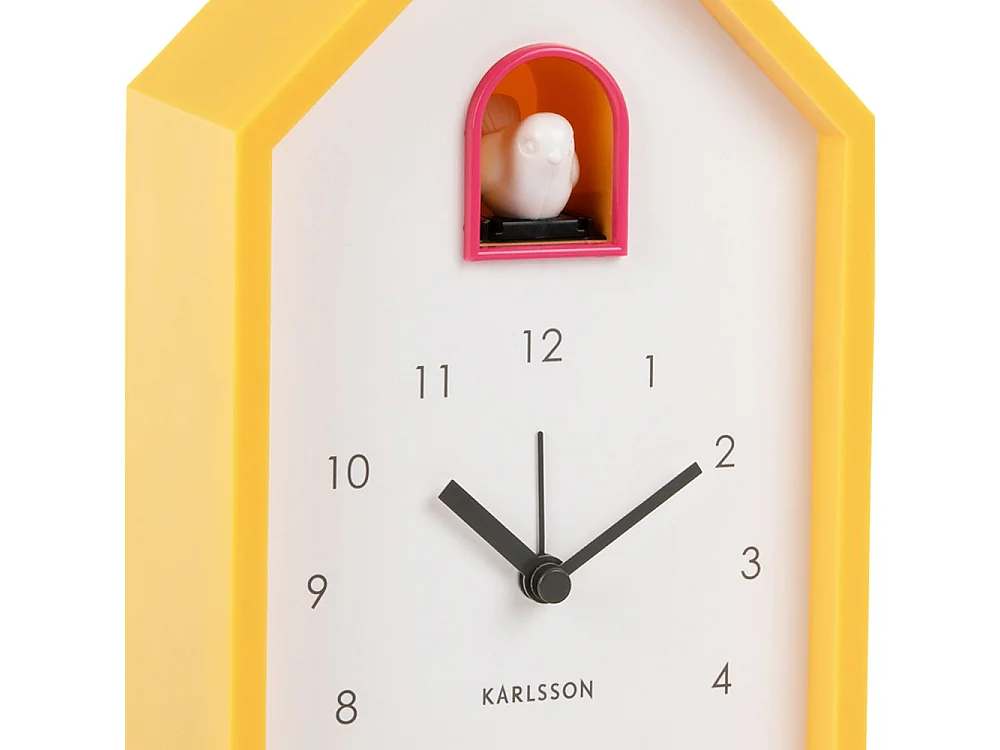 Alarm Modern Cuckoo - Réveil en plastique avec coucou - Jaune