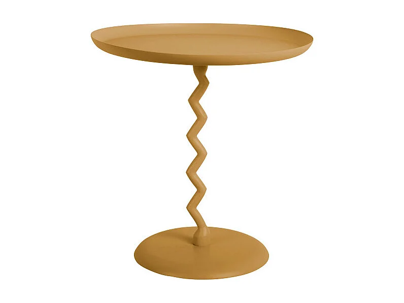 Zigzag - Table d'appoint ronde en métal ø40cm - Ocre