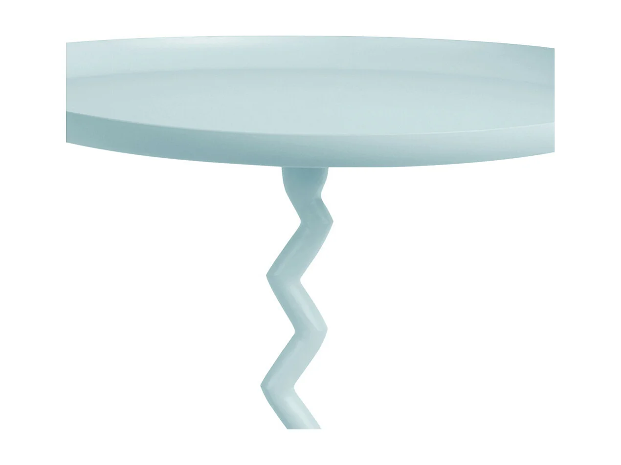 Zigzag - Table d'appoint ronde en métal ø40cm - Bleu