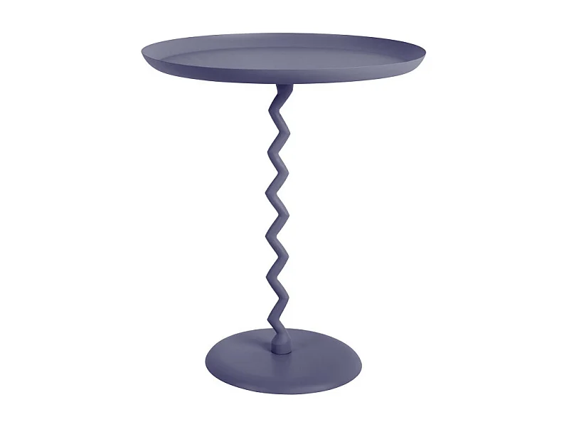 Zigzag - Table d'appoint ronde en métal ø44cm - Bleu nuit