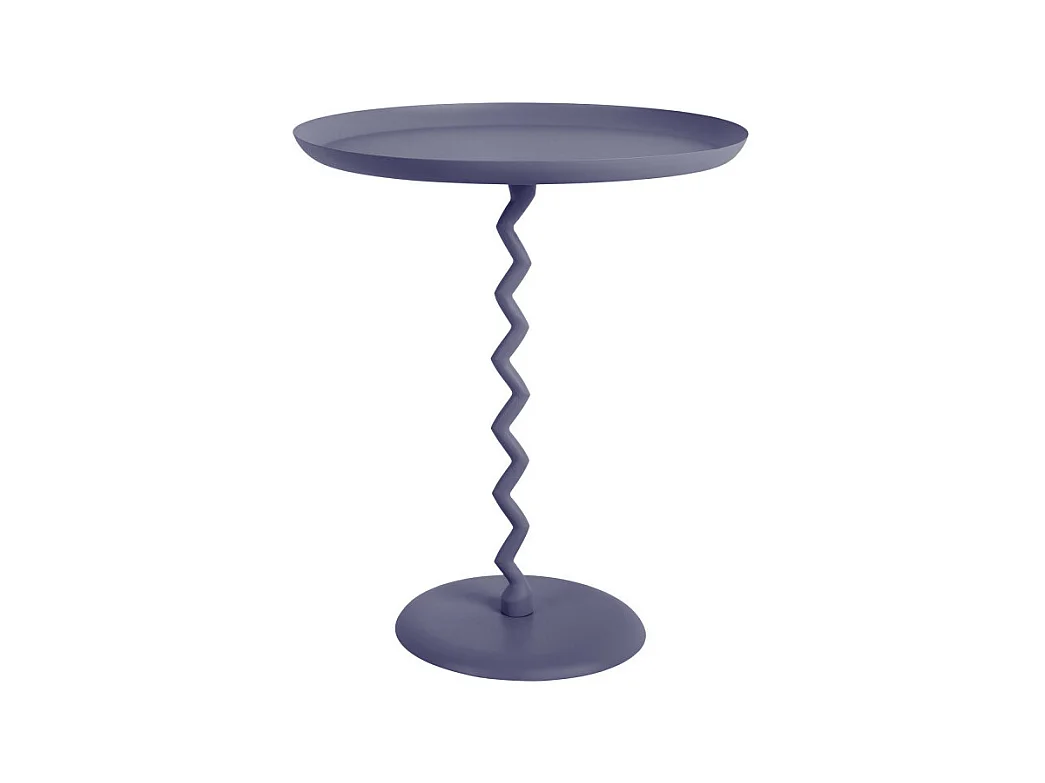 Zigzag - Table d'appoint ronde en métal ø44cm - Bleu nuit
