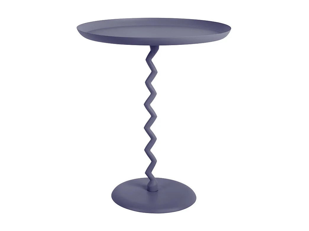 Zigzag - Table d'appoint ronde en métal ø44cm - Bleu nuit