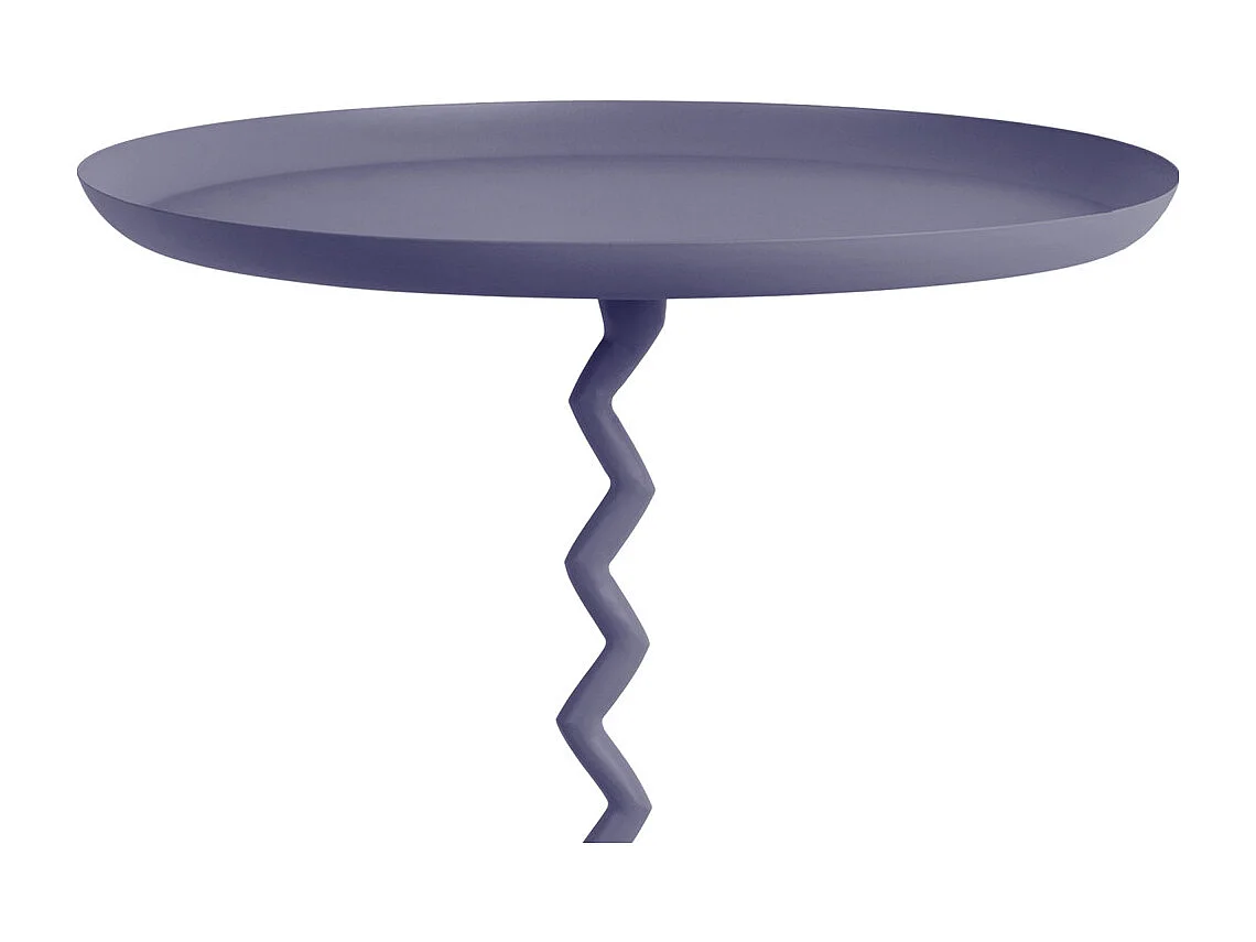Zigzag - Table d'appoint ronde en métal ø44cm - Bleu nuit