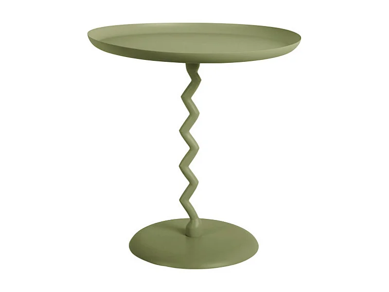 Zigzag - Table d'appoint ronde en métal ø40cm - Vert