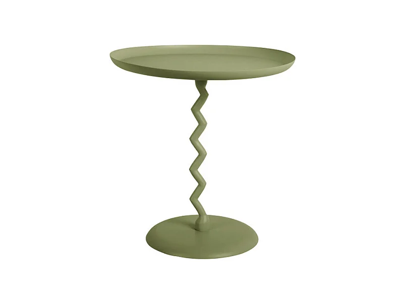 Zigzag - Table d'appoint ronde en métal ø40cm - Vert