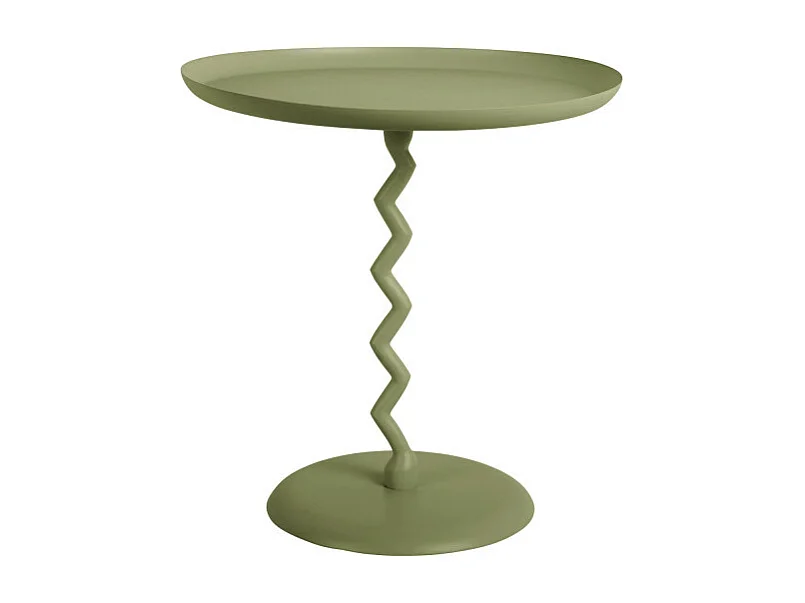 Zigzag - Table d'appoint ronde en métal ø40cm - Vert