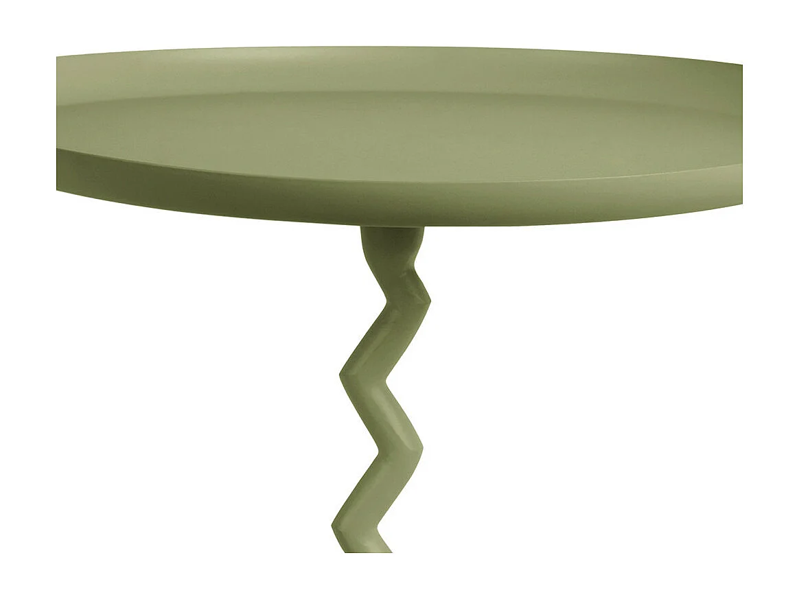 Zigzag - Table d'appoint ronde en métal ø40cm - Vert