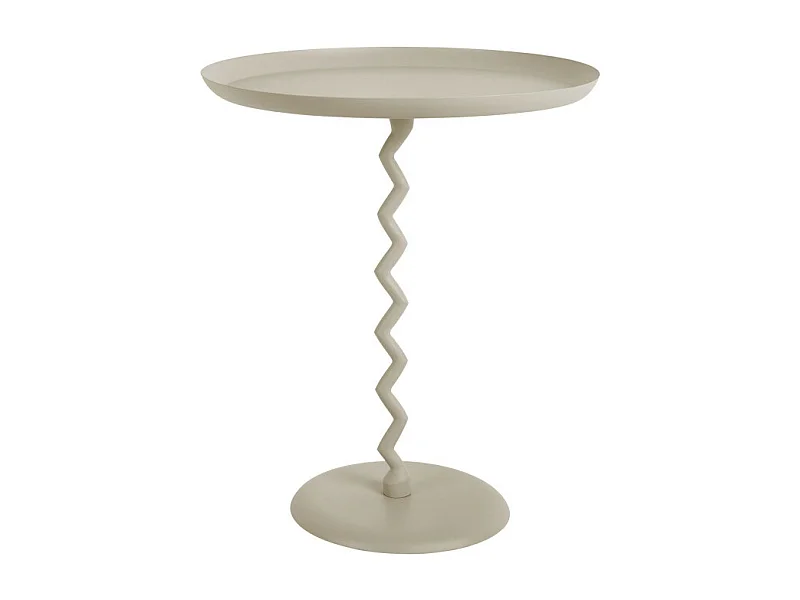 Zigzag - Table d'appoint ronde en métal ø44cm - Gris