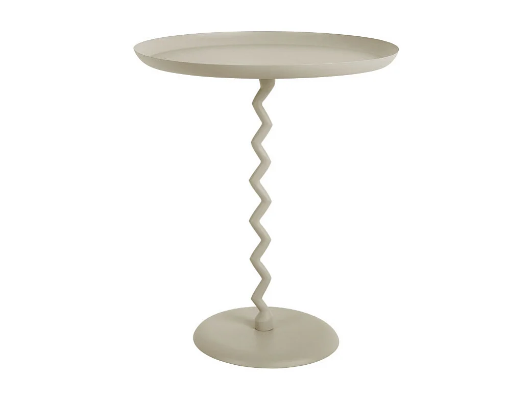 Zigzag - Table d'appoint ronde en métal ø44cm - Gris