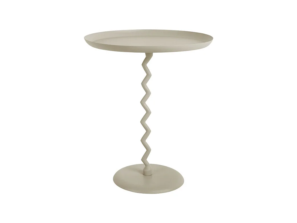 Zigzag - Table d'appoint ronde en métal ø44cm - Gris