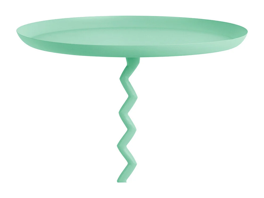 Zigzag - Table d'appoint ronde en métal ø44cm - Turquoise
